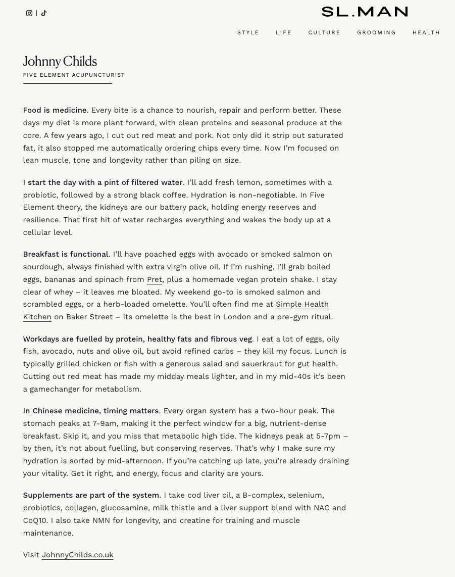 SL MAN. - Johnny Childs | Leading Acupuncturist London (Five Element)
